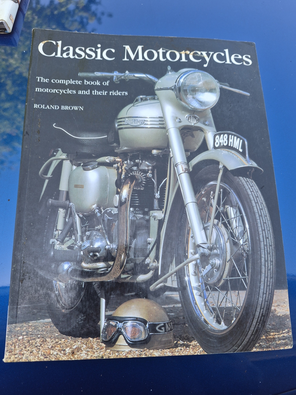 Classic Motorcycles Book with Pale Green Motorcycle on Cover
